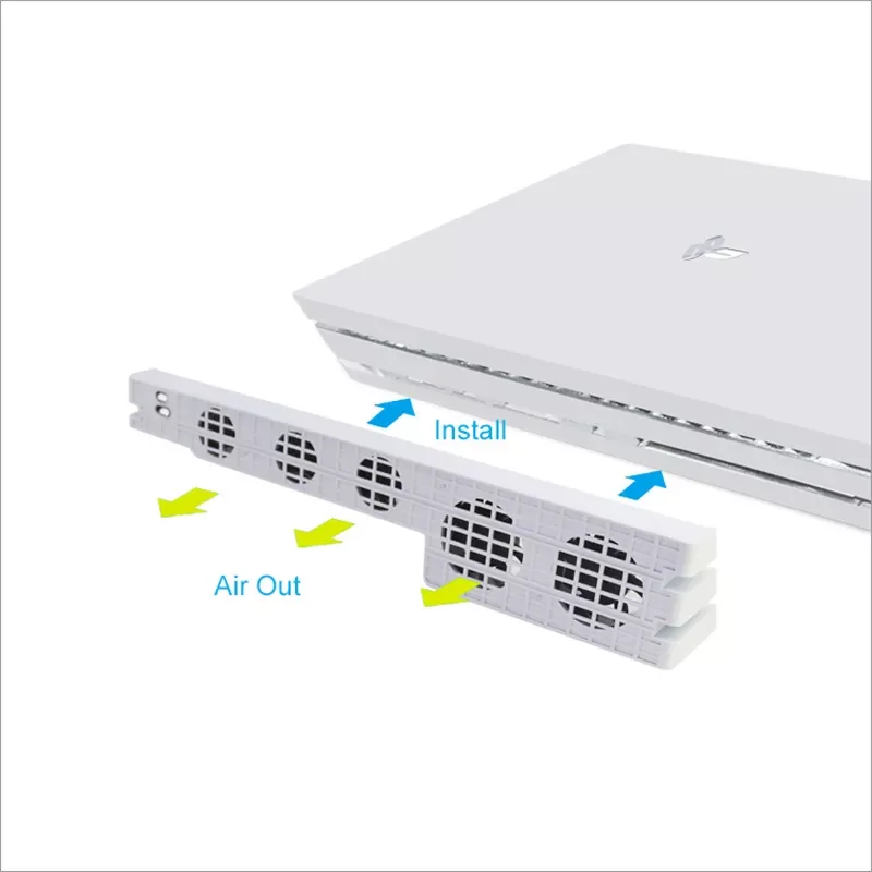 

Base Cooling Fan Holder for PS4 Pro External 5 Cooler Fan Super Turbo Temperature Cooling Stand USB Cable for P4 Pro Console