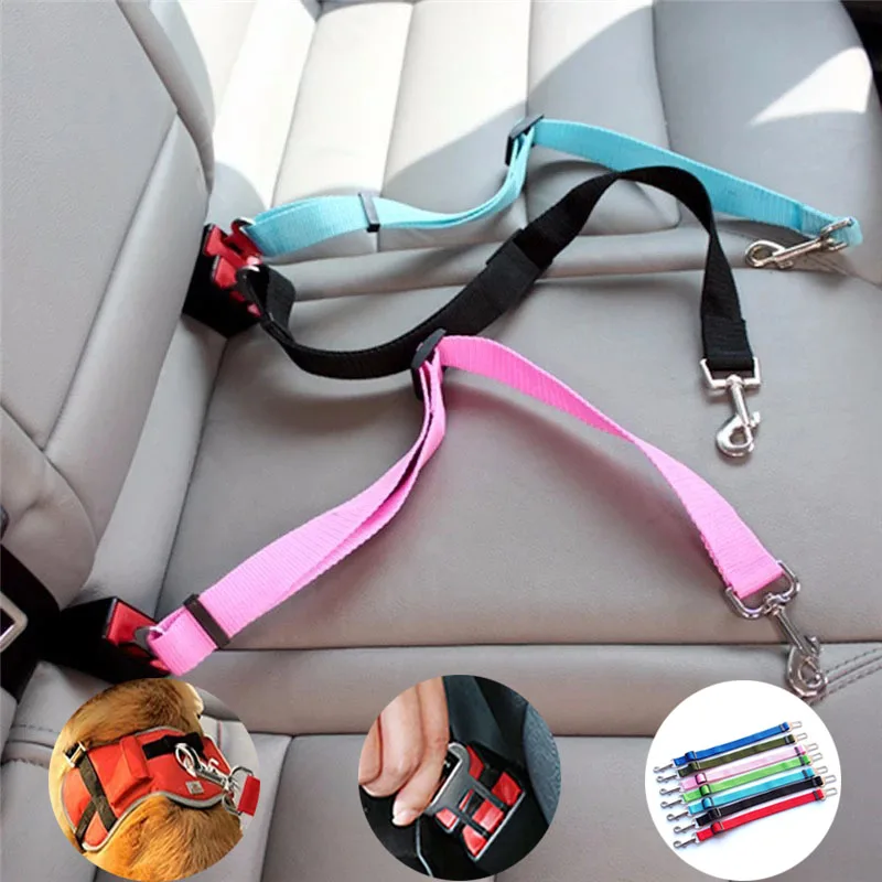 

2.5CM Pet Cat and Dog Car Seat Belt Adjustable Nylon Material Small and Medium-sized Dog Travel Seat Belt Dog Traction Rope Dog