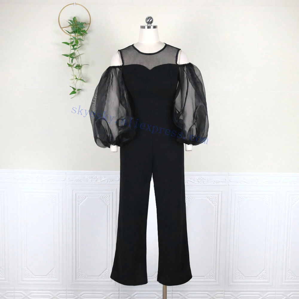 women plus size jumpsuit outfits women suits clothing summer elegant high quality long sleeves lace formal