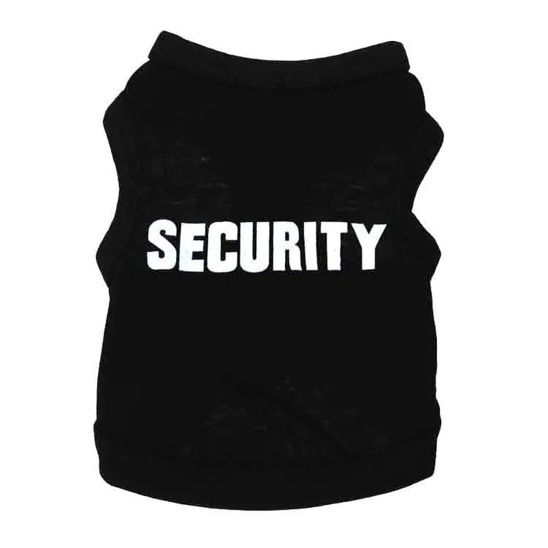 Pet Clothing Dog Clothes Fashion Foreign Trade Single Printed Security Guard Small Dogs Vest Black Pink Spring and Summer New | Дом и сад