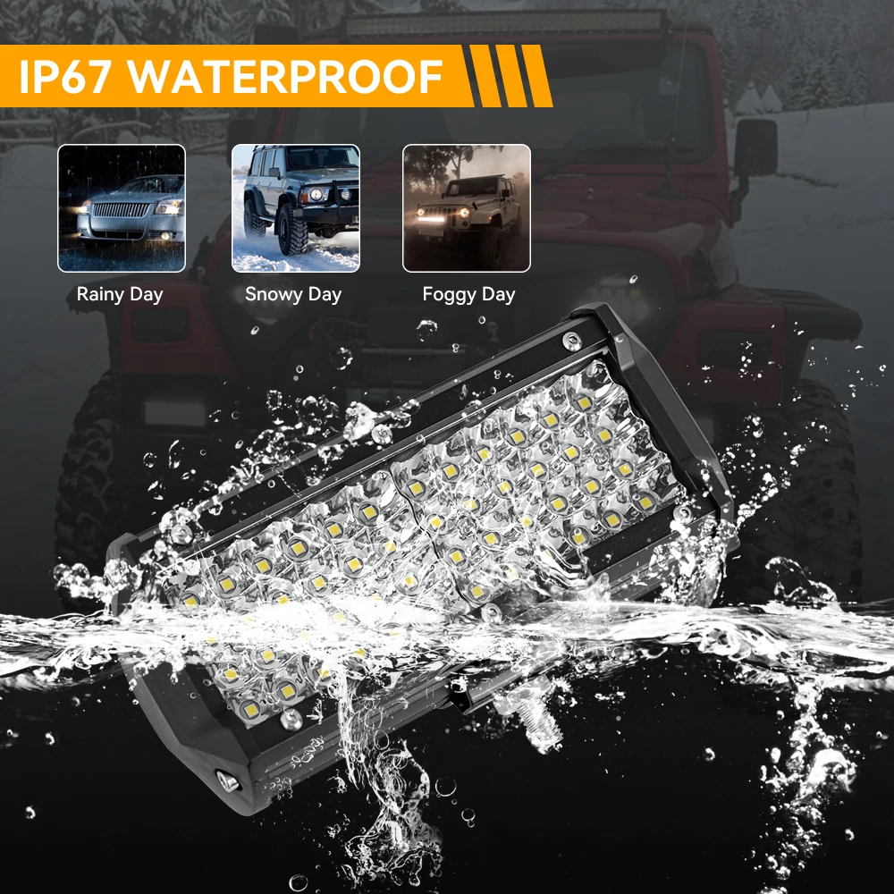 120W 144W Светодиодная панель Offroad Spot Flood Combo Beam рабочего освещения для 4x4 Грузовик