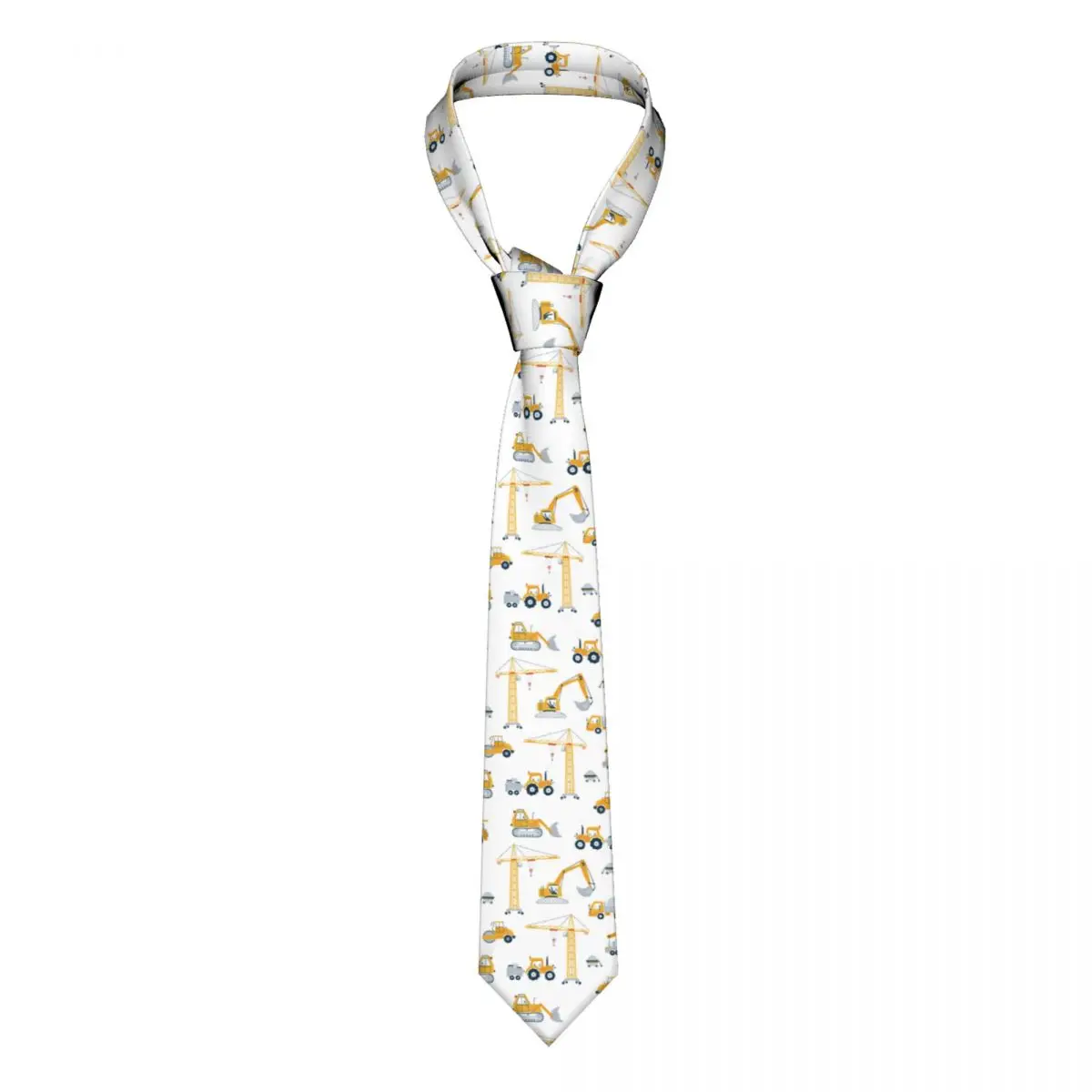 

Tie For Men Formal Skinny Neckties Classic Men's Yellow Car Dump Truck Crane Wedding Tie Gentleman Narrow