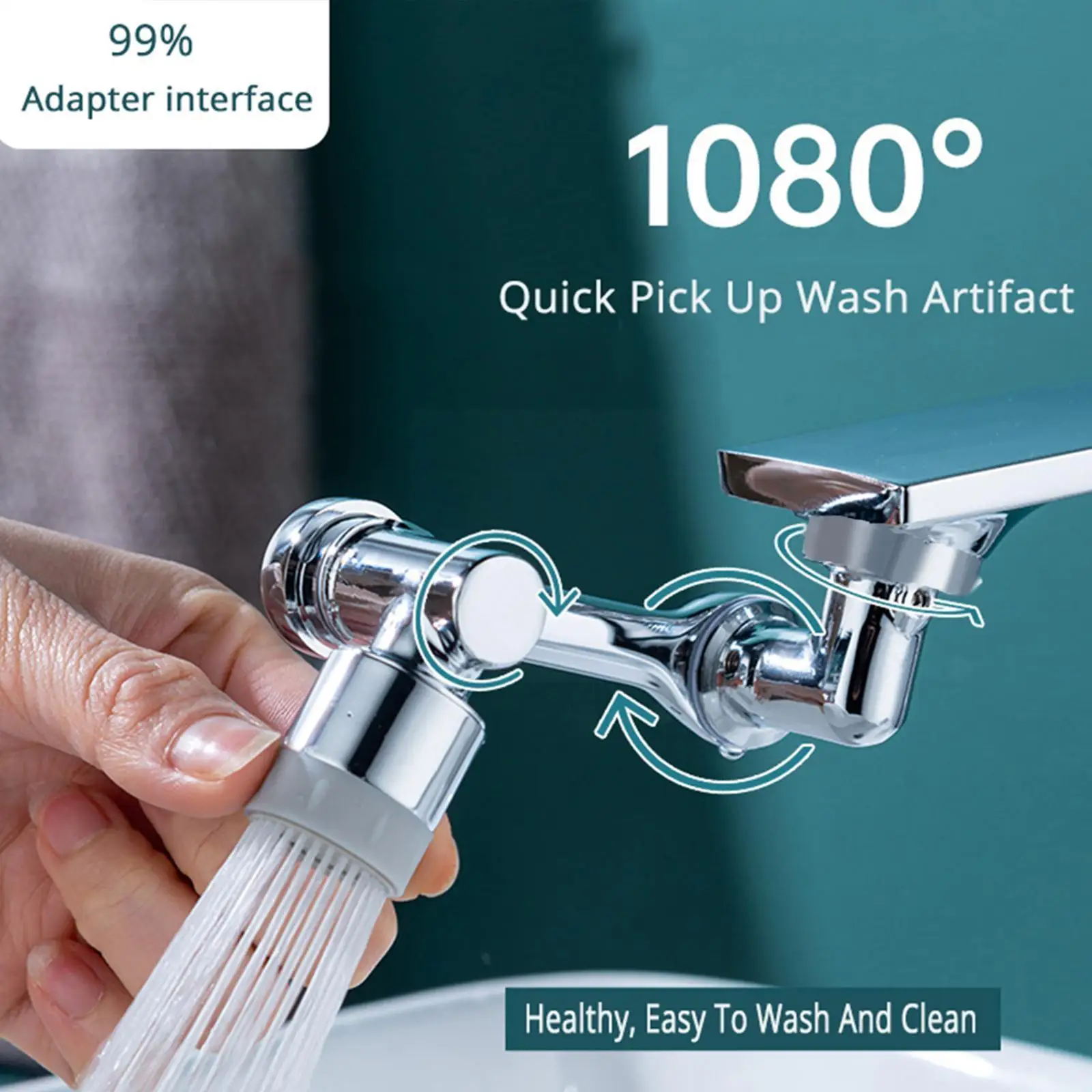 

1080 ° Rotation Faucet Extender Aerator Plastic Splash Nozzle Arm Bubbler Washbasin Filter Kitchen Faucets Robotic Faucet W0M9