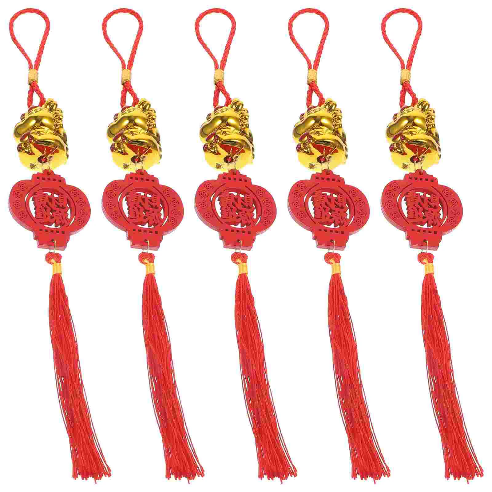 

5 Pcs New Years Decorations Bonsai Chinese Style Dragon Charms Plastic Pendants