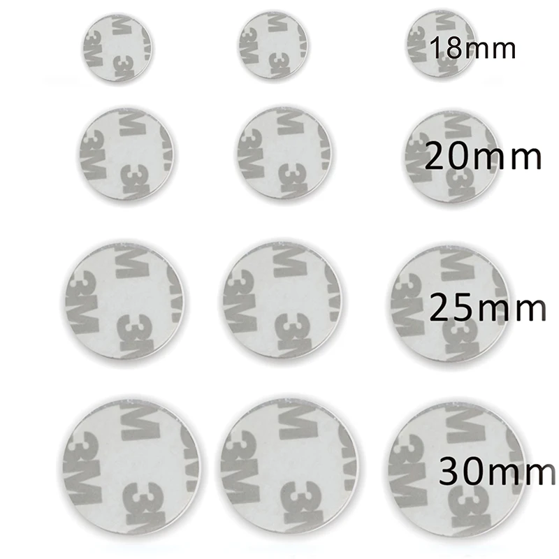 10pcs 25mm 13.56 Mhz RFID Cards IC 3M Sticker Coin Cards FM1108 Chip Compatible S50 For Access Control