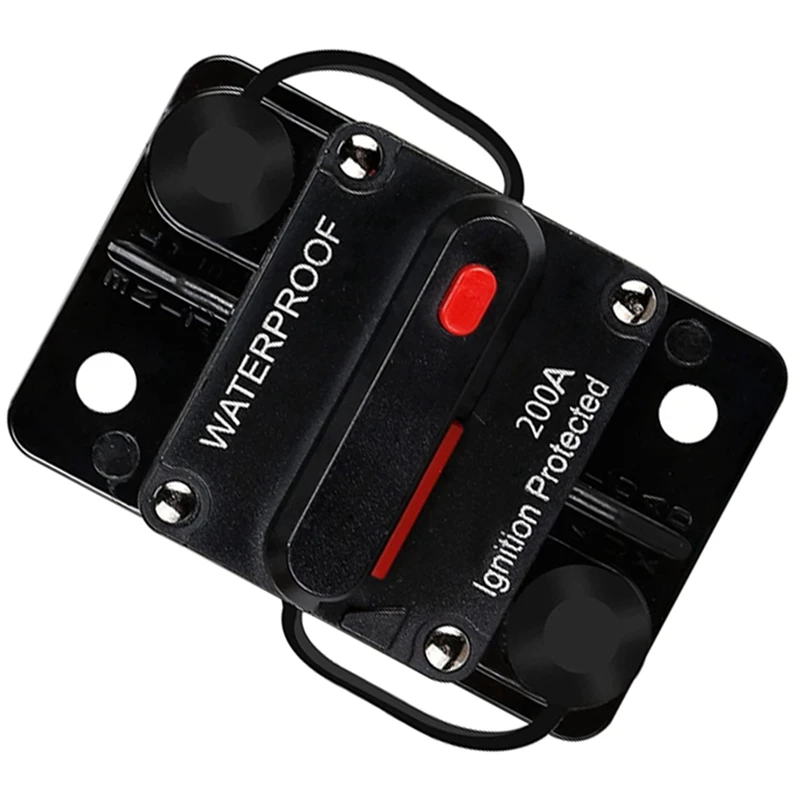 

2X Waterproof Circuit Breaker,With Manual Reset,12V-48V DC,200A,For Car Marine Trolling Motors Boat Power Protect