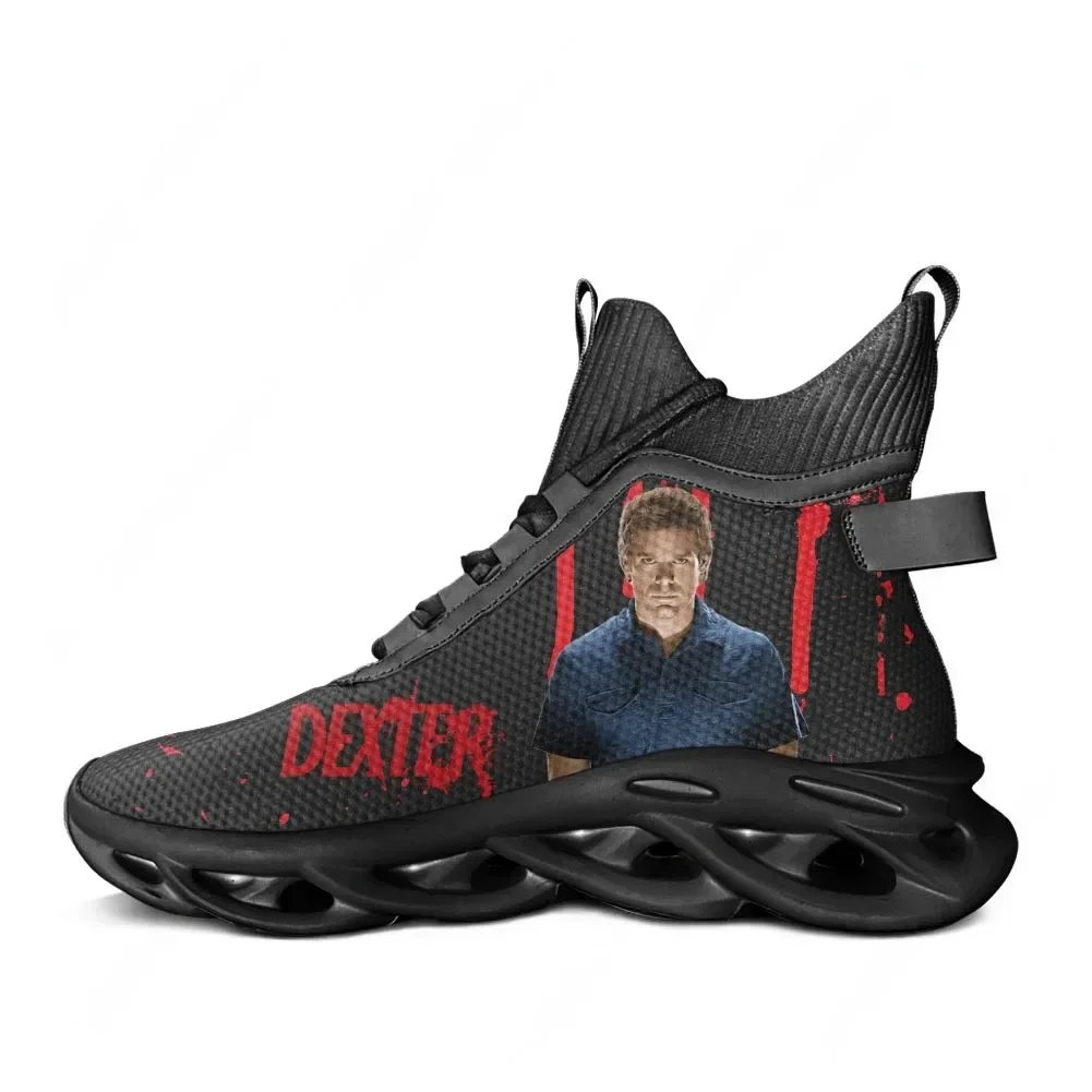 Фото Кроссовки Dexter High Top Flats Sneakers TV Show Morgan, мужские и женские спортивные кроссовки для бега, обувь на шнуровке из сетчатого материала, обувь на заказ №2