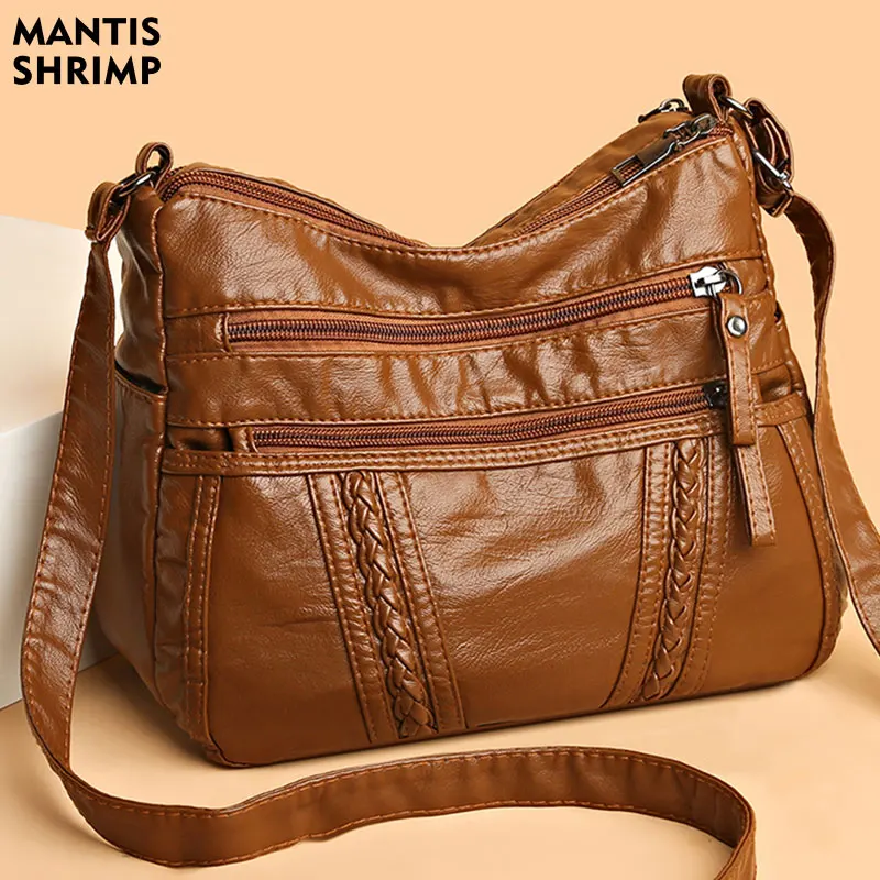 

Shoulder Bag for Women PU Leather Handbag Messenger Bag Designer Crossbody Bag Ladies Handbag High Quality Retro All Match Hobos
