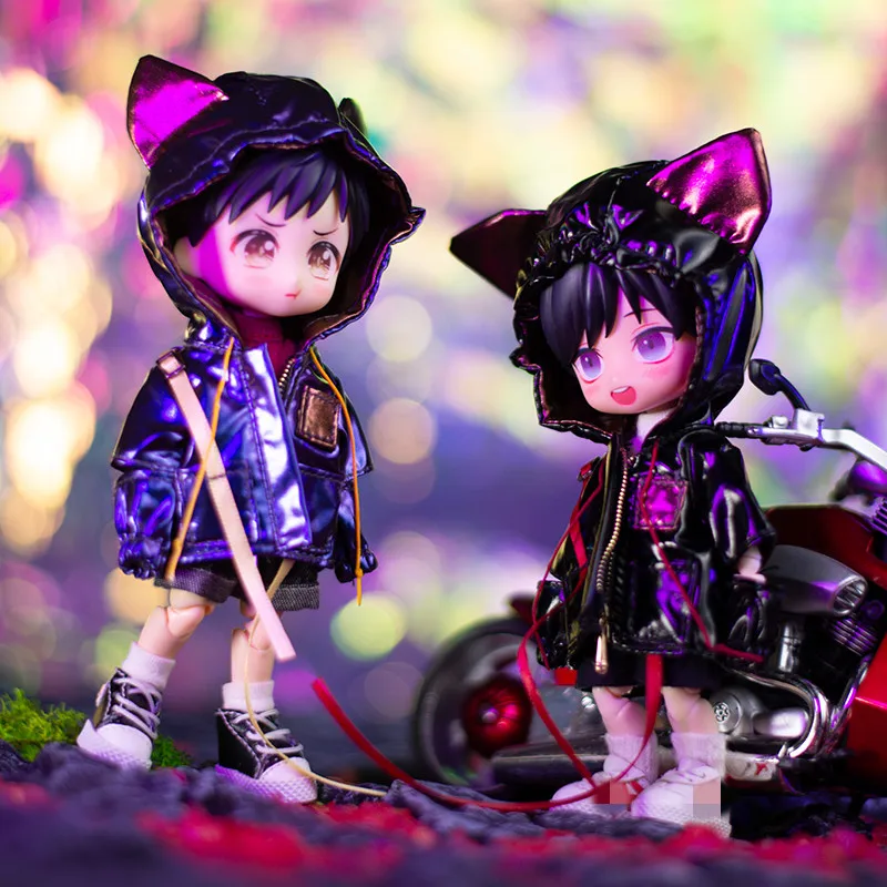 

Ob11 baby clothes colorful laser fox headset car coat 12 points BJD baby GSC Molly P9 clothes