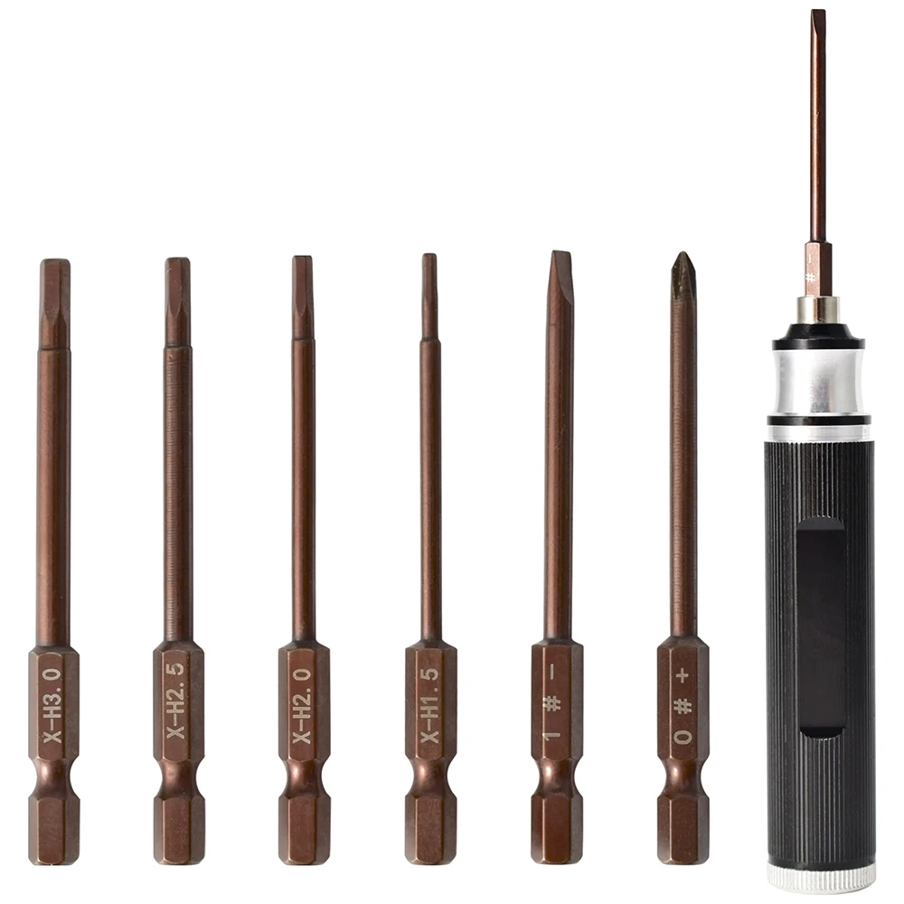 

RC Screwdriver RC Tool 6-in-1 Magnetic Hex Screw Driver 1.5 2.0 2.5 3.0mm Screwdriver Kit for RC Helicopter Drone Repair Tool