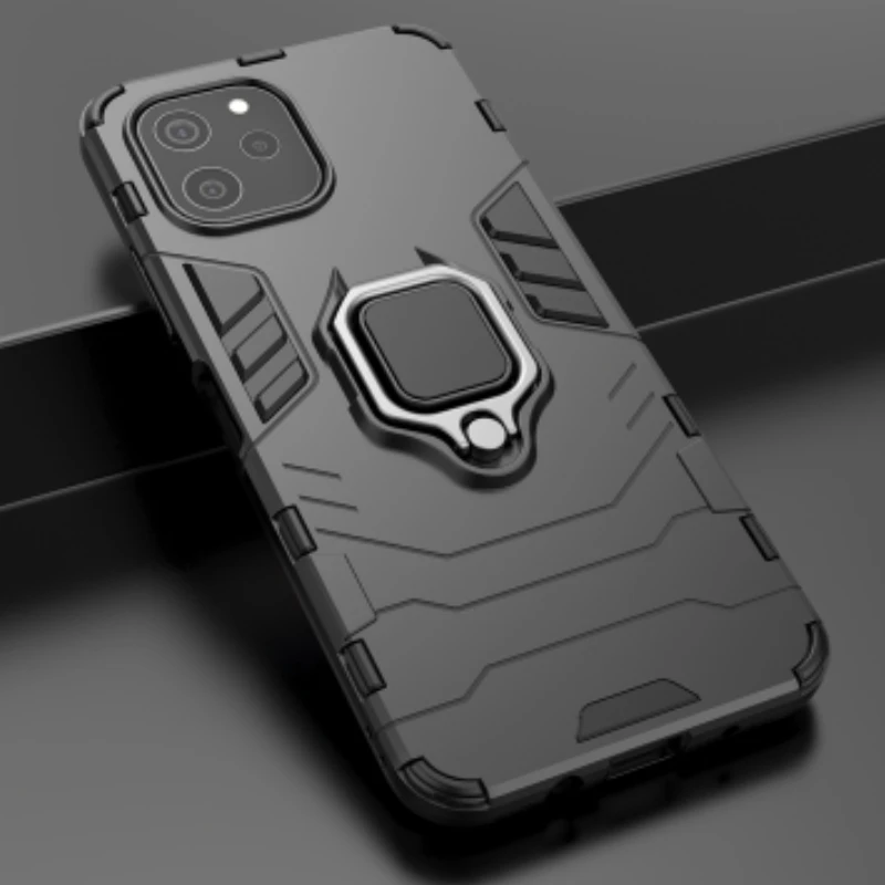 

Чехол для Huawei Nova Y70, армированный автомобильный магнитный держатель, кольцевой чехол для телефона Huawei Nova Y 70 Y70, противоударный бампер, защитная задняя крышка