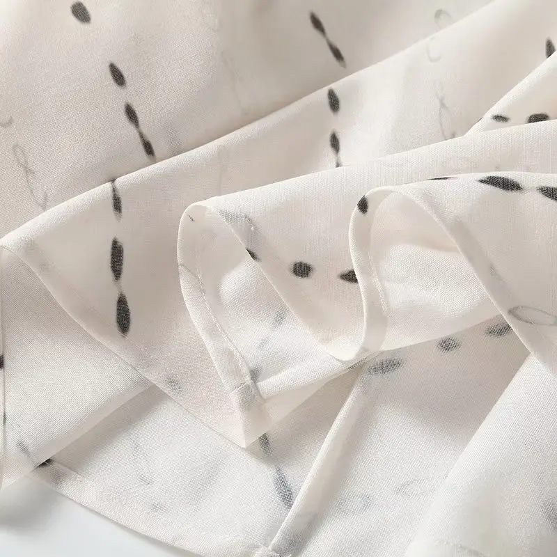 Платье Летнее Длинное свободное с V-образным вырезом и принтом