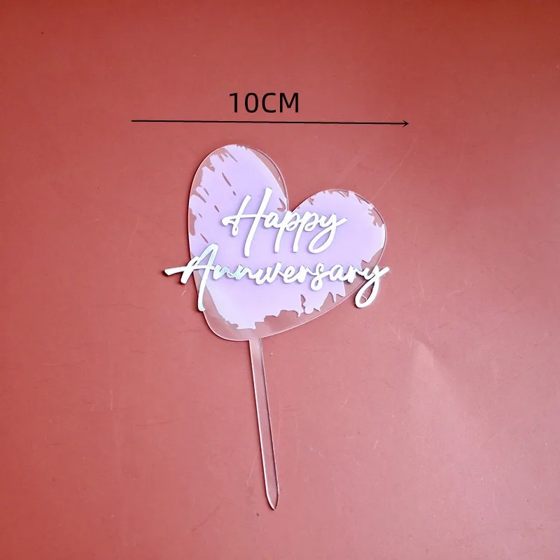 Рекламный Топпер для торта на годовщину акриловый розовый золотой серебряный