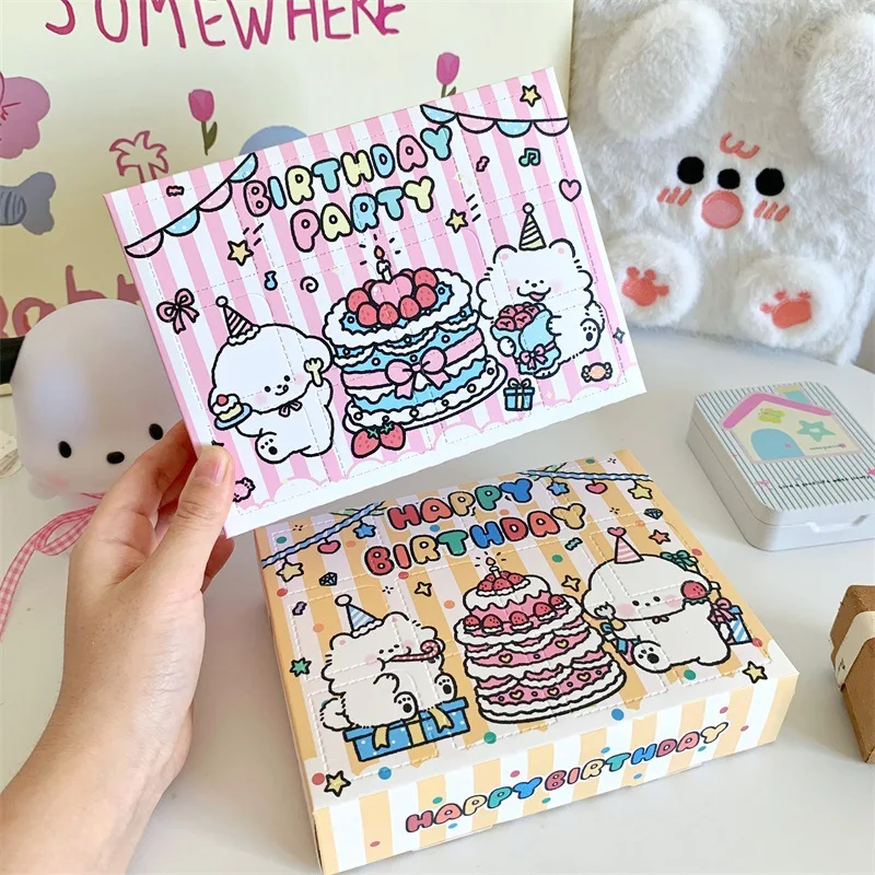 10Pcs birthday present Box DIY Advent Surprise Empty Treat Boxes Favor Candy Biscuit Party Paper Packaging Case Gift |