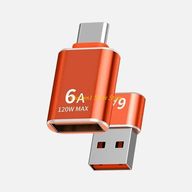 Фото A3PC Прочность Металлический адаптер типа C в USB-адаптер OTG Конвертер для быстрой передачи данных 120 Вт 6А Зарядка и №1