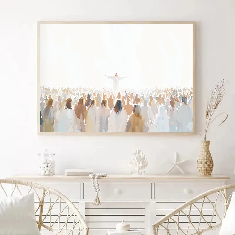 Иисус Христа оставляет 99 потерянных овец притч христианские религиозные постеры