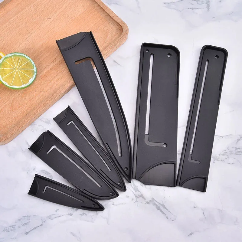 

Kitchen Knife Sheath Black Plastic Knife Covers Knife Blade Protector Cover Edge Guards Case Kitchen Accessories