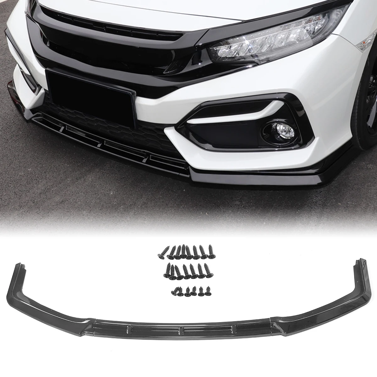 

3 шт., передний бампер для Honda Civic Hatchback и Si 2016-2021