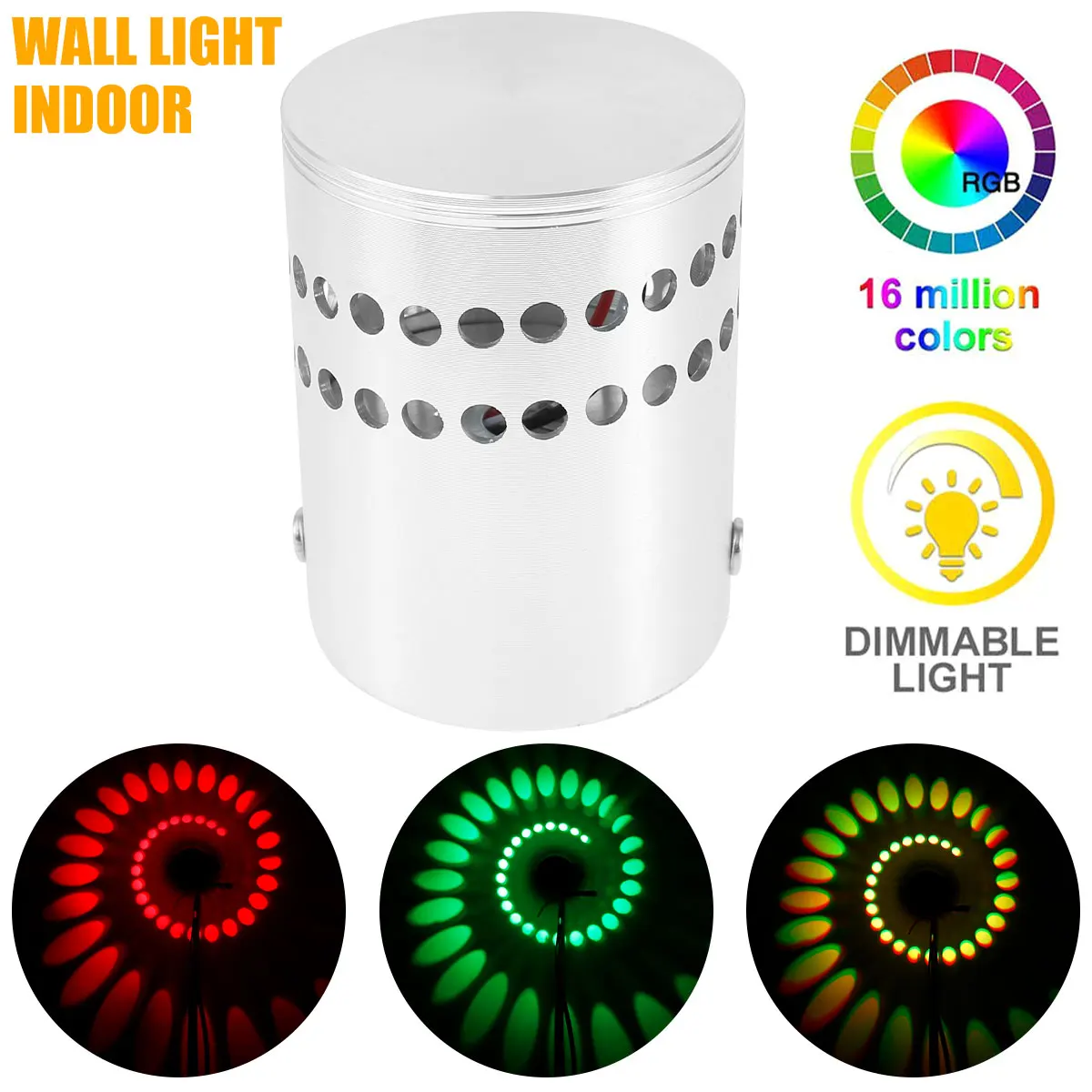

Светодиодный настенный светильник на спирали, алюминиевое бра RGB с отверстиями для поверхности, потолочный креативный комнатный светильни...