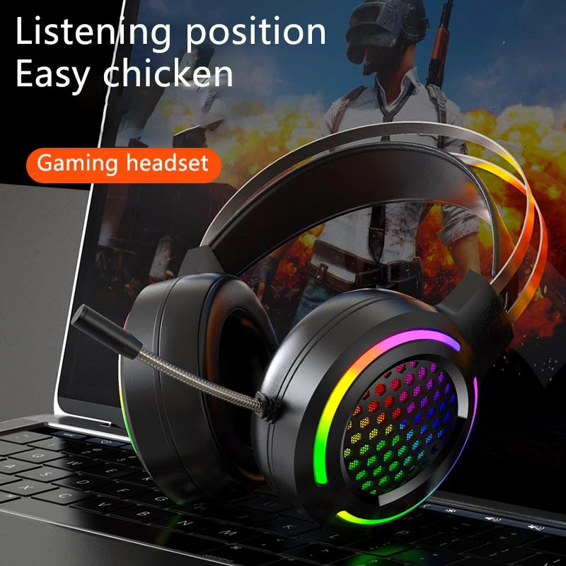 

Gaming Headphones with Mic Noise Reduction Gaming Headsets Bass Stereo Over-Head Earphone for PC Laptop Microphone for PS4 Xbox