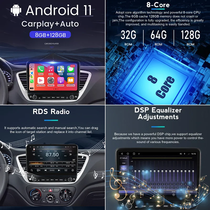 Автомагнитола на Android 11 для Renault Logan 1 Sandero 2009-2015 Lada Largus Lergus 2012-2020 Dacia Duster 2010-2017
