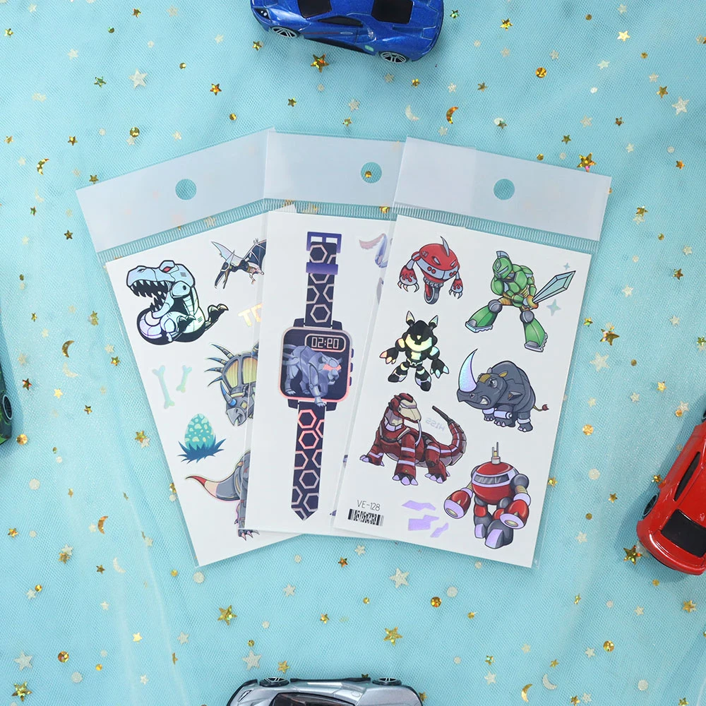 VeeCharm-Гоночная машина мейка космос единорог временные татуировки для детей