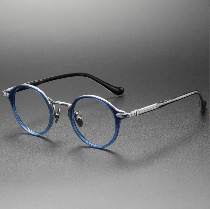 

Прогрессивные многофокальные очки для чтения с круглой оправой из чистого титана для мужчин и женщин, ацетатные оптические очки для мужчин, очки для дальнего зрения