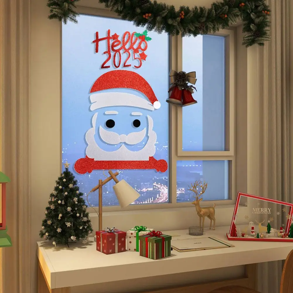 Рождественские украшения наклейки на дверь нетканые Санта-Клаус Рождественская