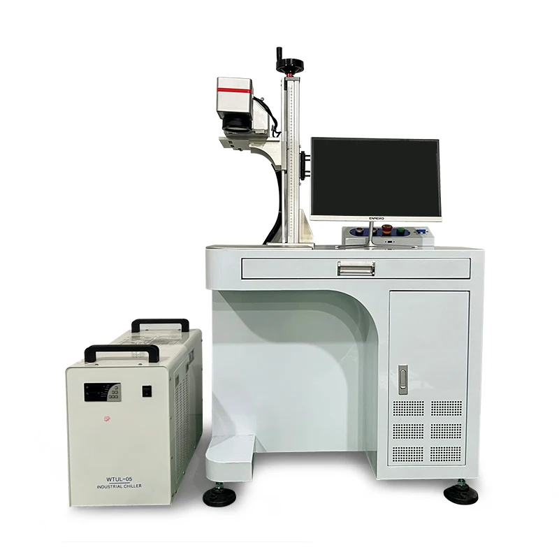 

Ultraviolet Ray Purple Cold Light 5W UV Laser Marking Machine for Universal Stuff Crystal Glass JPT Seal 355 with Cool Chiller