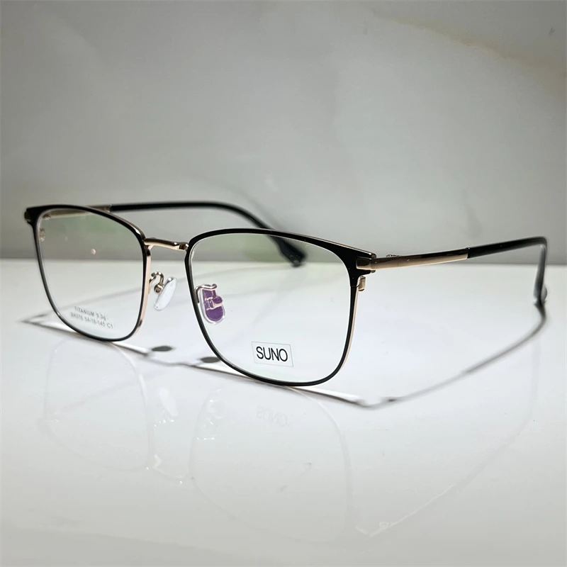 

SUNO BK076 Optical EYEGLASSES For Unisex Retro Style Anti-blue Light Lens Plate Square Full Frame With Box