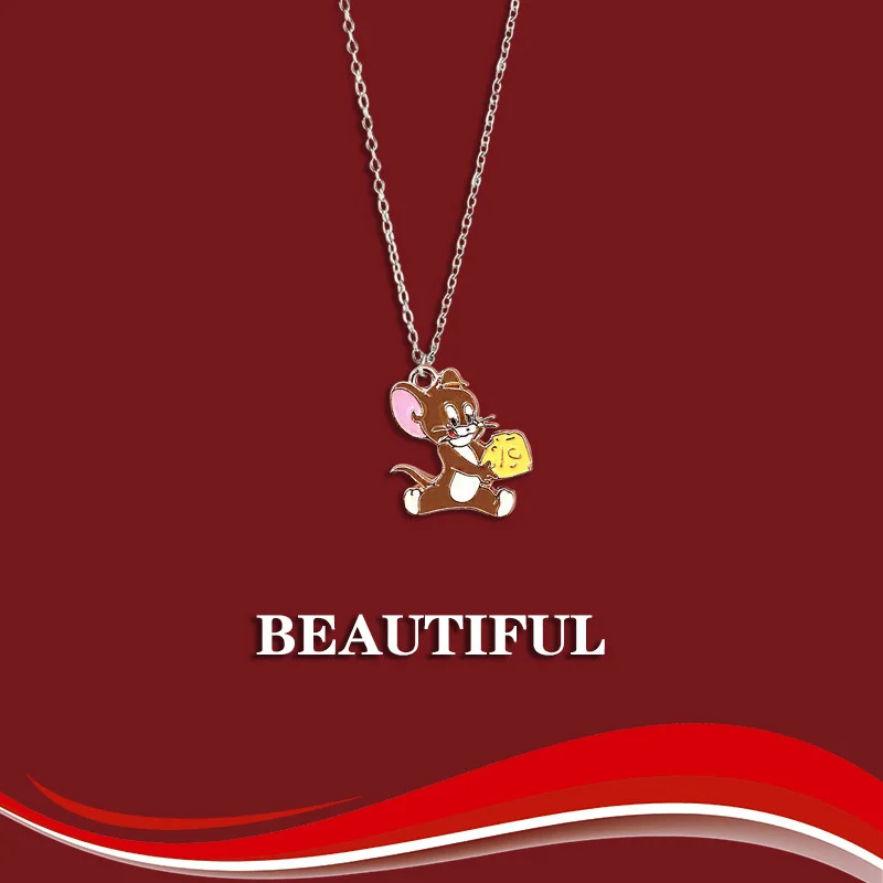 Ожерелье с подвеской Кот и мышь 1 пара |