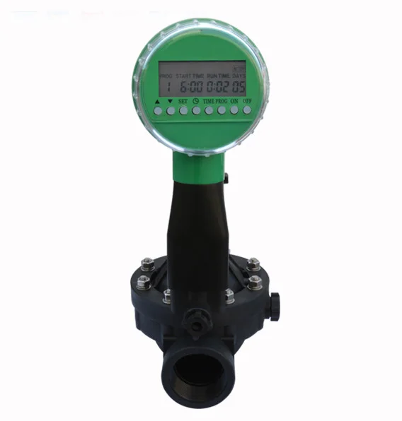 

water valve with digital controller 1" electromagnetic valve timer 9V Inline Plastic Residential Irrigation Solenoid Valve