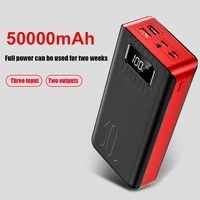 power bank 50000mah 2 usb led external battery phone charger pover quick portable charging for xiaomi