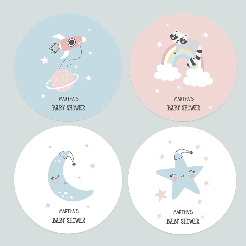 

Personalized Baby Birthday Christening Party Collection Stickers Custom Text Sign Labels Candy Box Stickers