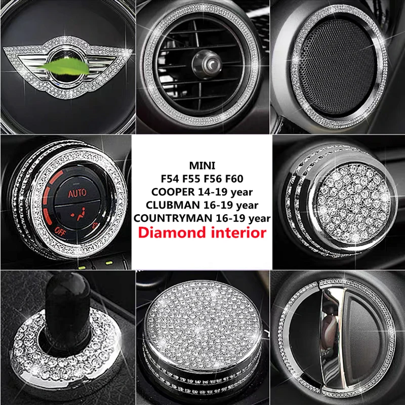

For BMW MINI F54 F55 F56 F60 COOPER CLUBMAN COUNTRYMAN R56 R55 R60 R61 Steering Wheel Diamond Interior Crystal Patch Accessories