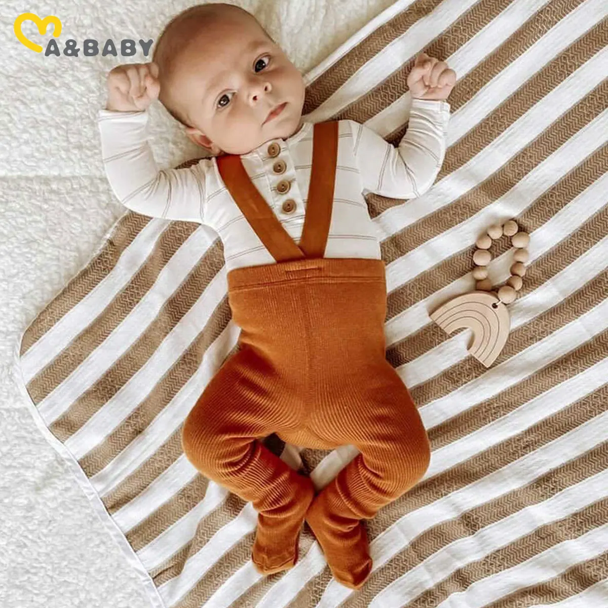 

Комбинезон трикотажный Ma & Baby, для новорожденных, 0-24 м, с высокой талией