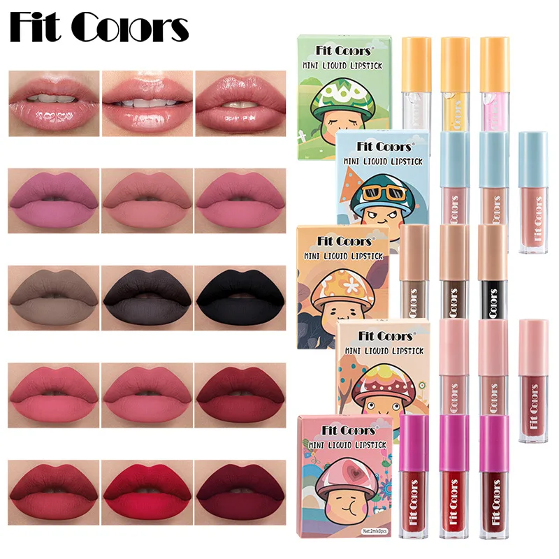 

Velvet Lipstick Set of 3 Moisturizing Spicy Lip Plumper Lip Oil Matte Non-Stick Lip Gloss