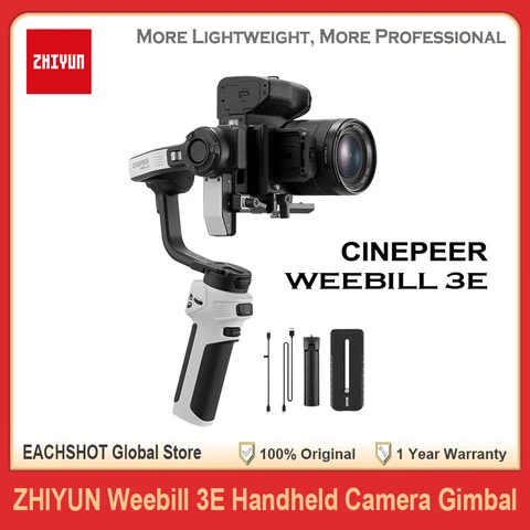 ZHIYUN CINEPEER Weebill 3E Ручной стабилизатор камеры 3-осевой подвес для зеркальных беззеркальных камер Видеосъемка Киносъемка