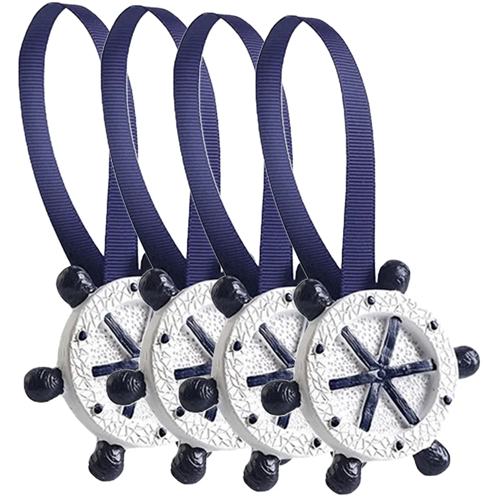 

4 Pcs Fasteners Mediterranean Curtain Buckle Transparent Curtains Ocean Tie Back Resin Hooks