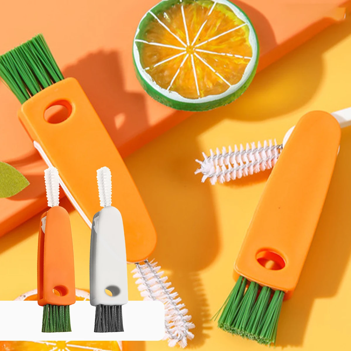 

3 In 1 Multifunctional Kitchen Mini Cup Glass Cover Cleaning Brush Bottle Cleaning Brush Set Cleaner Cup Cover Lid Groove