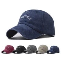 baseball cap snapback hat pure color baseball cap feelings letter water washing cap spring autumn cap hip hop fitted cap