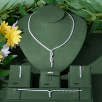 famous brand 4pcs flower luxury african jewelry set for women wedding party zircon crystal dubai bridal jewelry set gift n 55