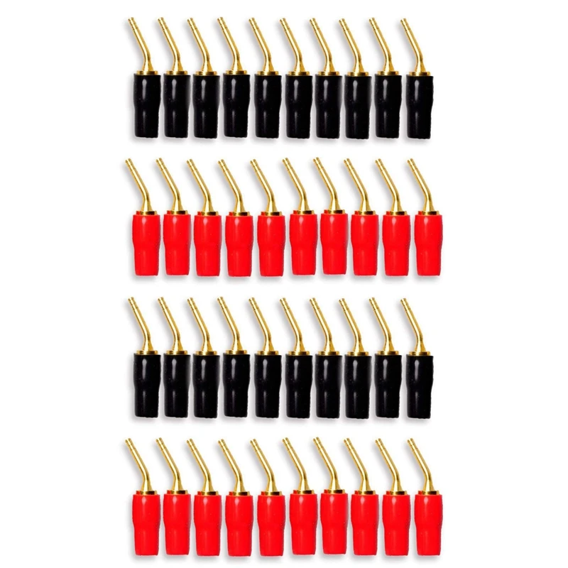 

20-Pair 2Mm Banana Plug Pin Screw Type, Audio Speaker Cable Connector Copper Gold Plated