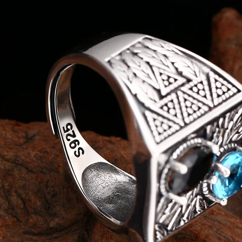 BOCAI S925 Стерлингового Серебра Подвески Кольца для Мужчин Ретро Фрукты Победы Узор