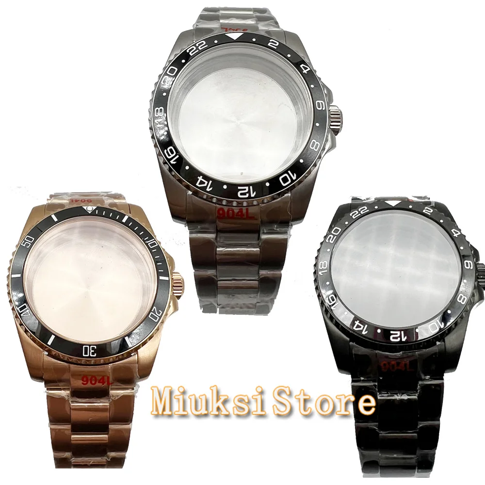 36mm/40mm Gold/Black/Silver Watch Case With Strap Sapphire Glass fit NH35 NH36 ETA2836 Miyota 8215 8205 821A DG2813 3804 Move't