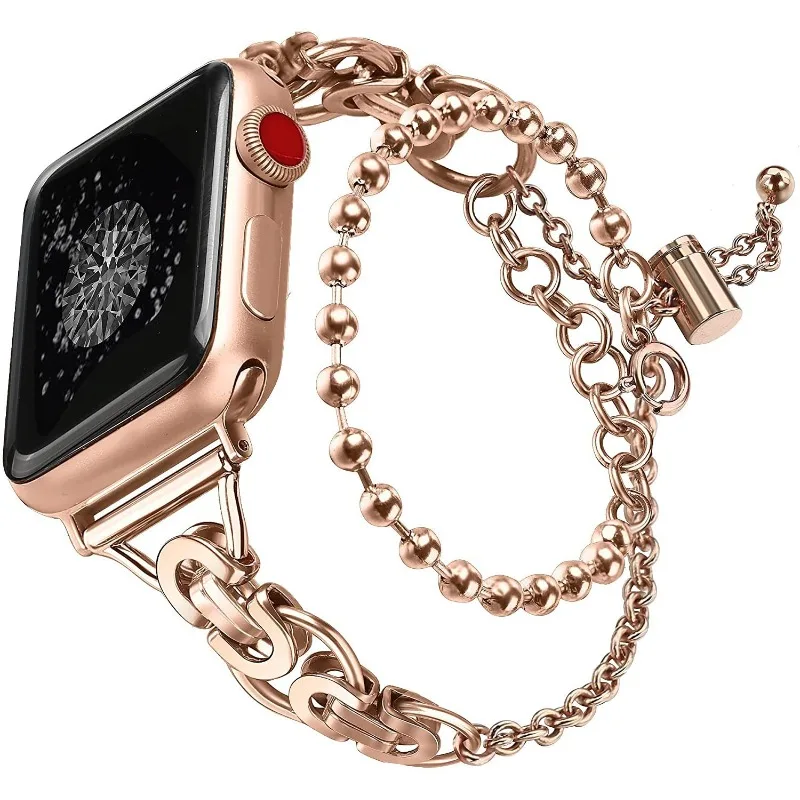 

Metal Strap for Apple Watch Band Fashion Bracelet Chain for Iwatch Series 87654321SE Women's Watchband 38/40/41mm