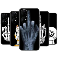 funny man middle finger phone case for huawei p50 p40 p30 p20 10 9 8 lite e pro plus black etui coque painting hoesjes comic fas