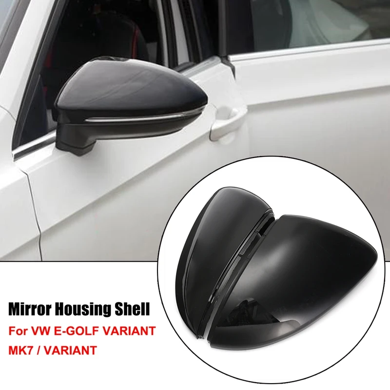 

2Pcs Rear View Mirror Rearview Mirror Cover Side Wing Case Covers Glossy Black For VW GOLF 7 MK7 MK7.5 GTI R GTE GTD 2013-2018