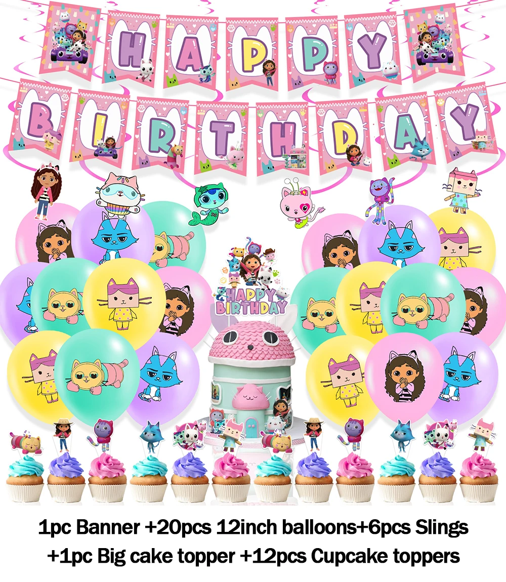 Мультфильм милый кукольный домик Габби фон детский декор для дня рождения