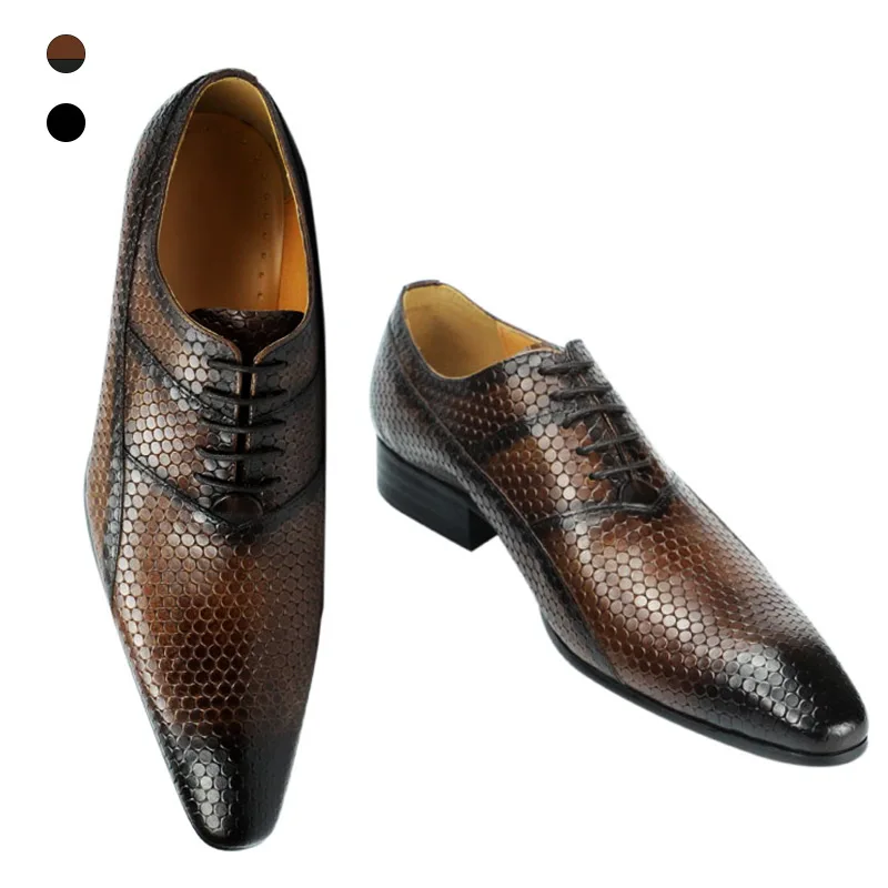 Sapato social masculino formal shoes men genuine leather Handmade wingtip Oxford shoe Model Fashion Show Workplace business 2022